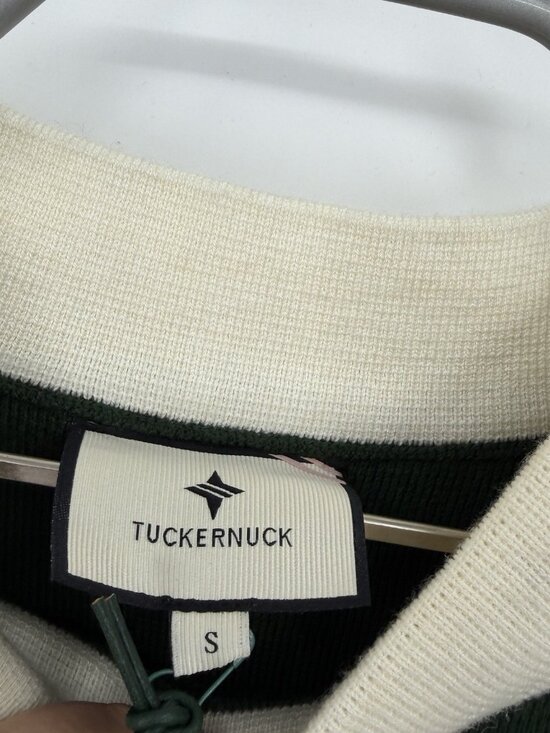 Tuckernuck Women's Merritt Knit Dress Mini Shift Green/Cream Pocket size S Small - Picture 4 of 8